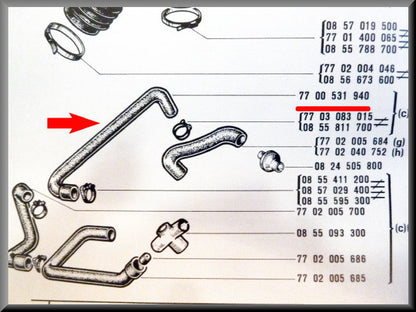 Carburateurslang – Renault 12 – OEM 7700531940