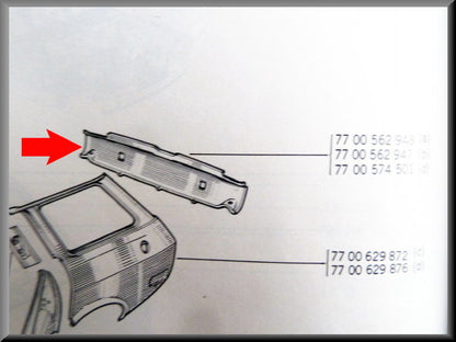 Panneau arrière Break – Renault 12 – OEM 7700562947