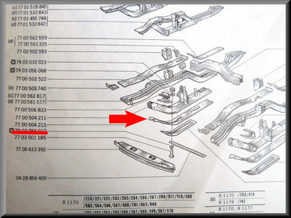 Bas de caisse droit – Renault 12 – Renault 15 - Renault 17 - OEM 7700504213