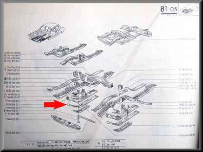 Bas de caisse droit – Renault 12 – Renault 15 - Renault 17 - OEM 7700504213