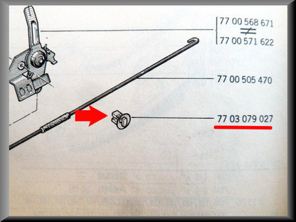 Guide de tirant – Renault 12 – Renault 15 - Renault 17 - OEM 7703079027