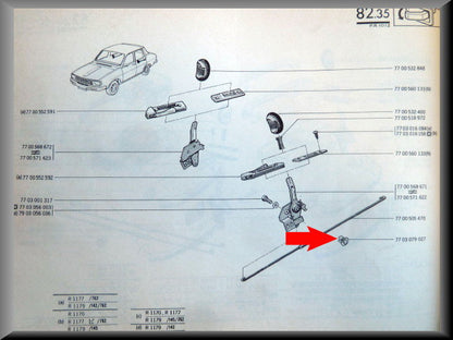 Guide de tirant – Renault 12 – Renault 15 - Renault 17 - OEM 7703079027