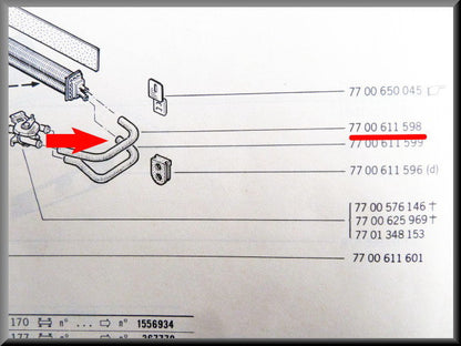 Tuyau de chauffage – Renault 12 – Renault 15 - OEM 7700611598