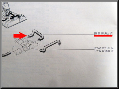 Carburetor cooling hose – Renault 12 TS – OEM 7700577131