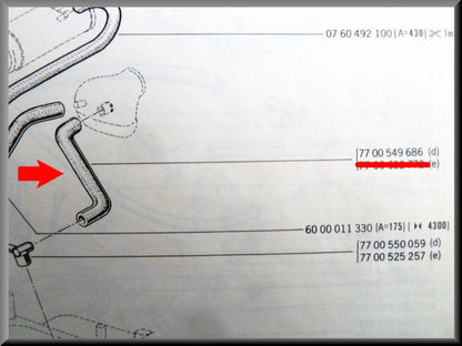 Carburateurslang – Renault 12 – OEM 7700549686