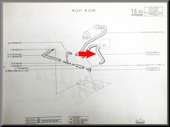 Carburateurslang – Renault 12 – OEM 7700549686