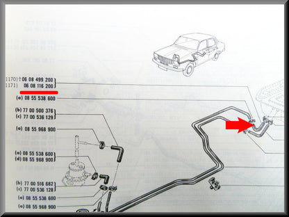 Tuyau de réservoir d'essence Renault 12 - Renault 12 Gordini – Renault 15 - Renault 17 - OEM 0608116200