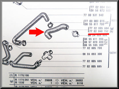 Tuyau de carburateur – Renault 12 – OEM 7702040752