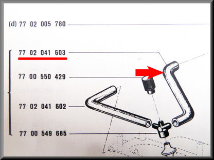 Carburateurslang – Renault 12 - Renault 15 - OEM 7702041603