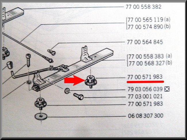 Bague de remplissage glissière de siège – Renault 12 – Renault 15 - Renault 17 - OEM 7700571983