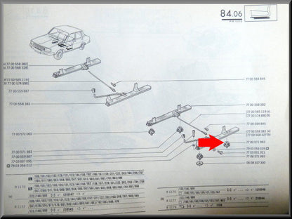 Bague de remplissage glissière de siège – Renault 12 – Renault 15 - Renault 17 - OEM 7700571983