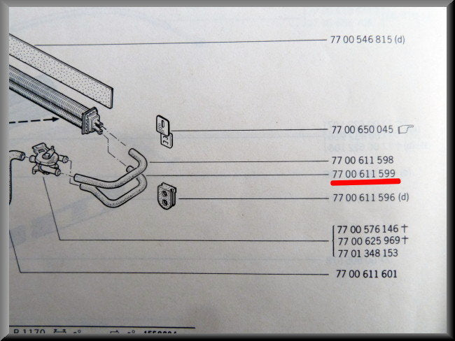 Tuyau de chauffage – Renault 12 – OEM 7700611599