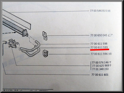 Tuyau de chauffage – Renault 12 – OEM 7700611599
