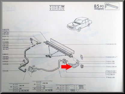 Tuyau de chauffage – Renault 12 – OEM 7700611599