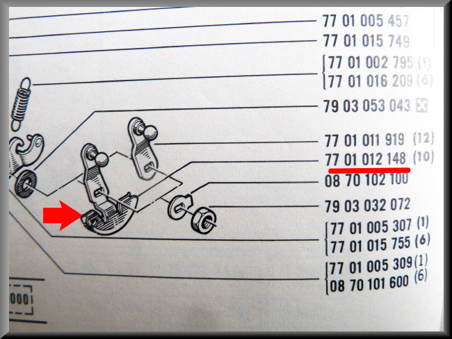 Hevel gasstang – Renault 16 TX, TS – OEM 7701012148