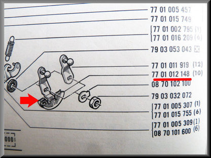 Hevel gasstang – Renault 16 TX, TS – OEM 7701012148