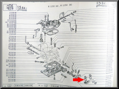 Hevel gasstang – Renault 16 TX, TS – OEM 7701012148