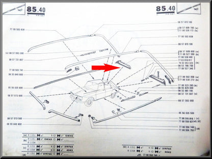 Pièce d'ornement arrière droite – Renault 16 – OEM 7700530491