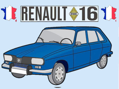 Porte-clés (bleu) – Renault 16 TL