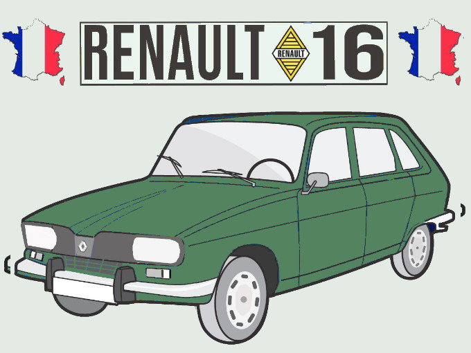 Porte-clés (vert) – Renault 16 TL