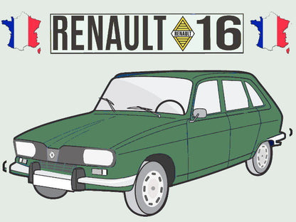 Porte-clés (vert) – Renault 16 TL