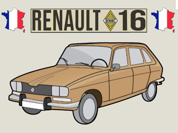 Porte-clés (beige) – Renault 16 TX