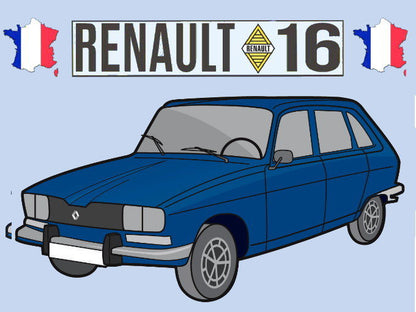 Porte-clés (bleu) – Renault 16 TX