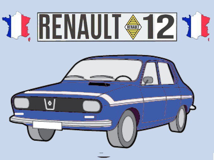 Sleutelhanger (blauw) – Renault 12 Gordini