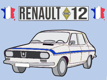 Porte-clés (blanc) – Renault 12 Gordini