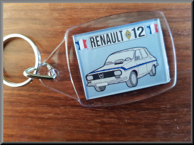 Porte-clés (blanc) – Renault 12 Gordini