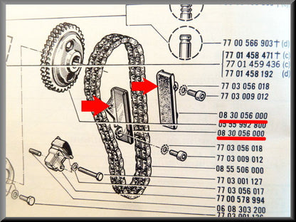 Distributieketting geleiders – Renault 12 Gordini - Renault 15 - Renault 17 - Renault 16 -  – OEM 0830056000