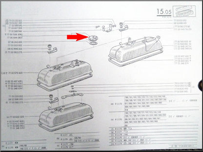 Bouchon de remplissage d'huile – Renault 16 – OEM 7700506306A