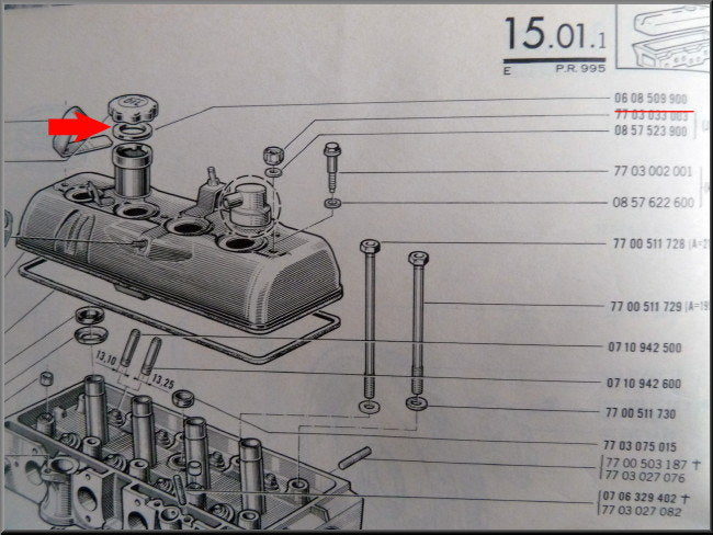 Joint torique bouchon d'huile – Renault 16 – OEM 0608509900