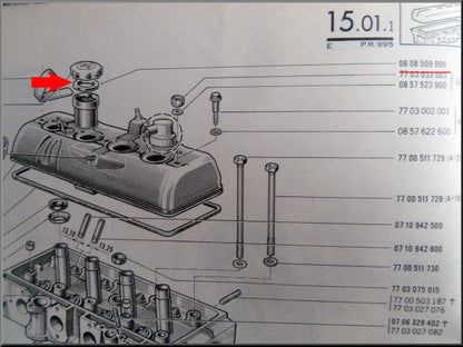 Joint torique bouchon d'huile – Renault 16 – OEM 0608509900