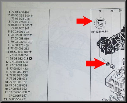 Kit de réparation axe de sélecteur 5 vitesses (joint : 16 x 22,8 x 4,8 mm) – Renault 16 – OEM 7703087040 / 7700618102