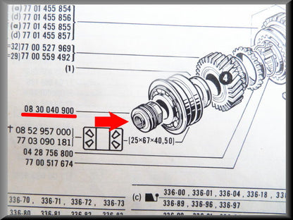Vis sans fin (boîte 4) – Renault 16 – OEM 0830040900