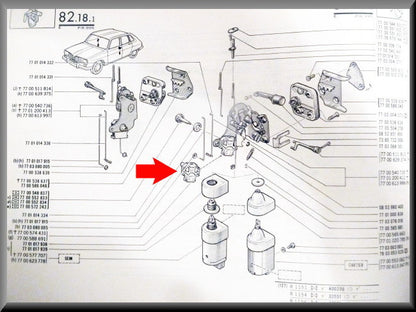 Interrupteur électromagnétique verrouillage centralisé – Renault 16 TX type 1 – OEM 7700547431