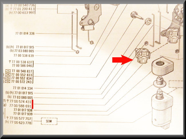 Interrupteur électromagnétique verrouillage centralisé – Renault 16 TX type 1 – OEM 7700547431