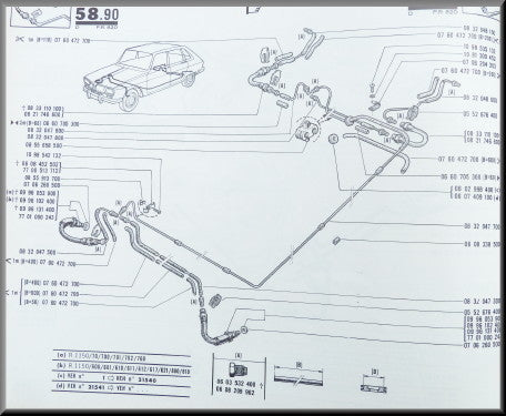 Front brake line set – Renault 16