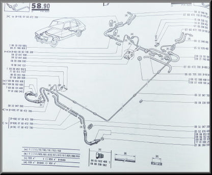 Front brake line set – Renault 16
