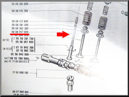 Tige de culbuteur – Renault 16 TL, GLS, L – OEM 0608057600 / 0608424600
