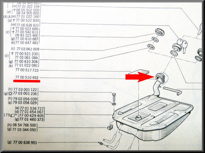 Tuyau de remplissage en caoutchouc pour réservoir d'essence – Renault 12 – OEM 7700510492