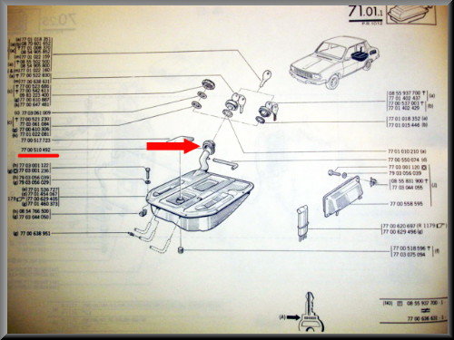 Tuyau de remplissage en caoutchouc pour réservoir d'essence – Renault 12 – OEM 7700510492