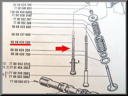 Klepstoter (kort) – Renault 12 Gordini – Renault 16 - Renault 17 - OEM 0608424200
