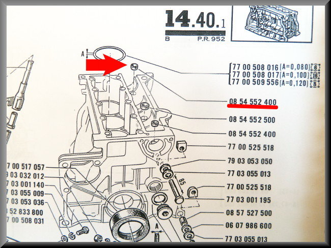 Bouchon de désablage 12 mm – Renault 12 Gordini – Renault 17 - Renault 16 - OEM 0854552400