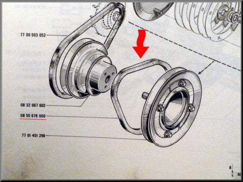 Courroie trapézoïdale petite – Renault 16 – OEM 0855676000 / 7700624261