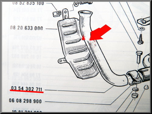 Collecteur d'échappement – Renault 16 L, TL, TA – OEM 0354302711