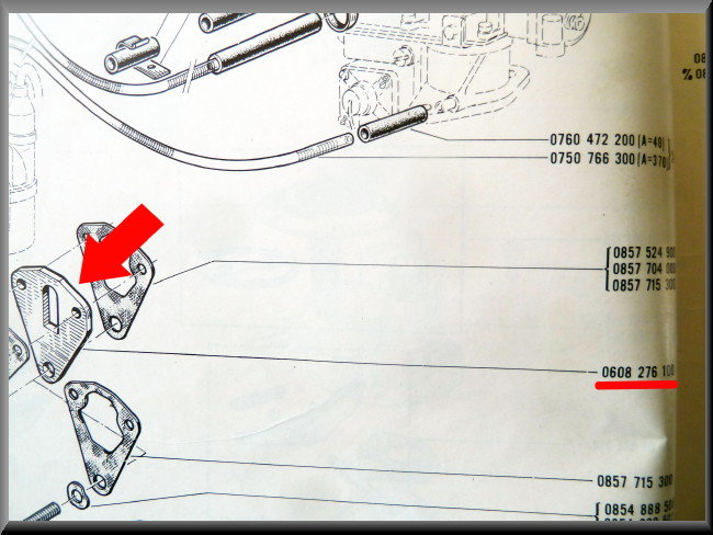 Joint de pompe à essence (Bakélite) – Renault 16 TL, L – OEM 0608276100 / 7700563867
