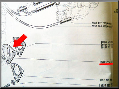 Joint de pompe à essence (Bakélite) – Renault 16 TL, L – OEM 0608276100 / 7700563867