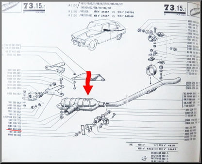 Rear silencer – Renault 16 L (1150) – OEM 0821684600
